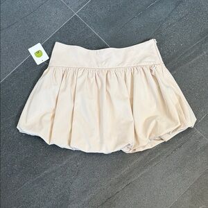 Cream Pleated Mini Skort